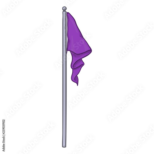 Vector Cartoon Purple Flag without Wind