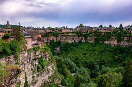 Village hangs on the cliffside