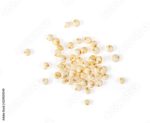 quinoa isolated on white background. top view