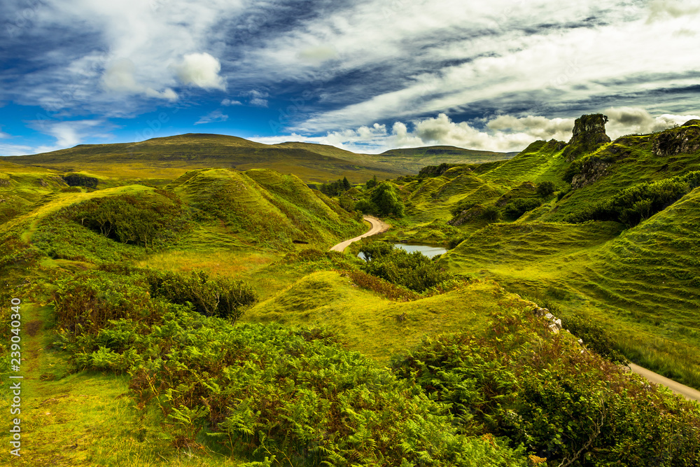 Scenic And Mysterious Fairy Glen Near Uig On The Isle Of Skye In Scotland
