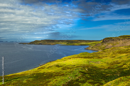 Coastal Road Through Picturesque Landscape Near Uig On The Isle Of Skye In Scotland