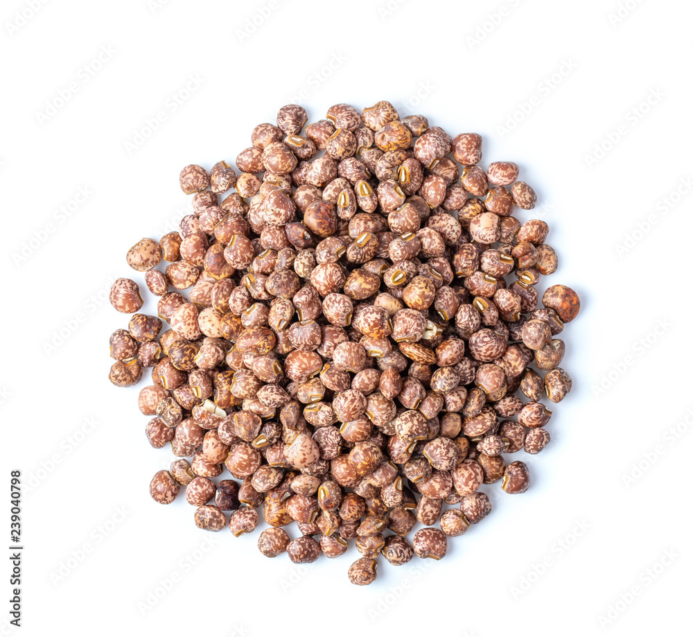 beans in thailand isolated on white background. top view beans in thailand isolated on white background. top view