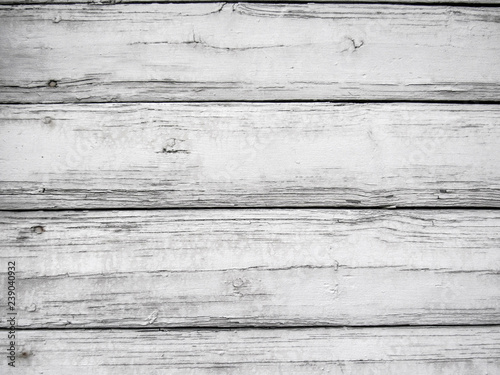 Fototapeta Naklejka Na Ścianę i Meble -  Very old white wood deck background with place for text. Wooden rustic wood background, surface with copy space