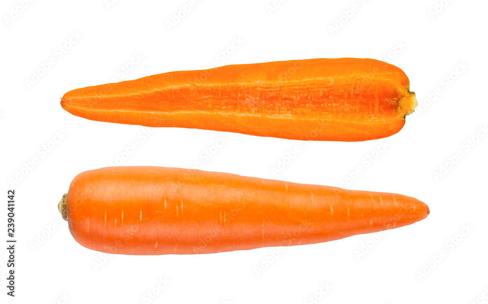 carrot isolated on white background. top view carrot isolated on white background. top view