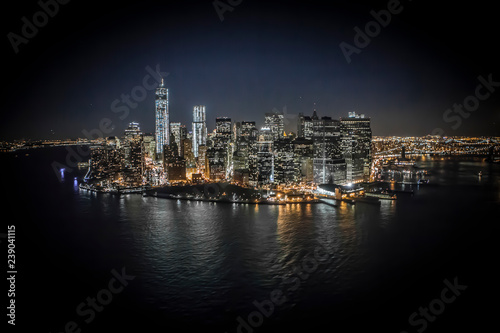 Manhattan view by night , New York