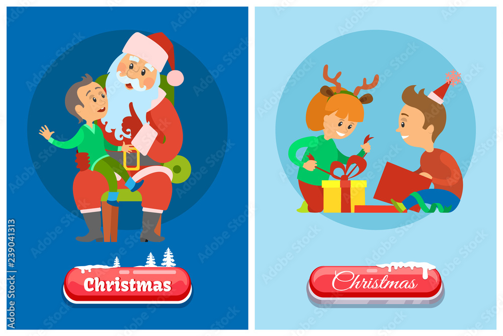 Christmas Banner, Button in Snow, Winter Holidays Christmas Banner, Button in Snow, Winter Holidays