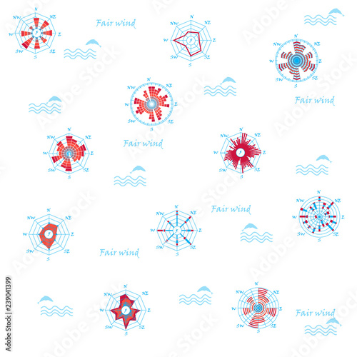 Wind rose pattern. Light background