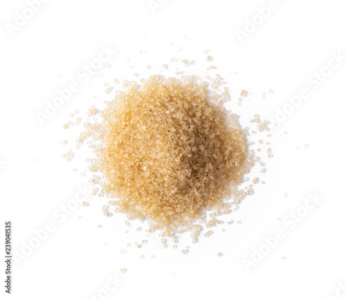 brown sugar isolated on white background. Top view