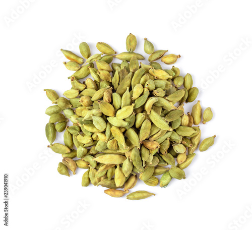 Top view of group of cardamom isolate on white background