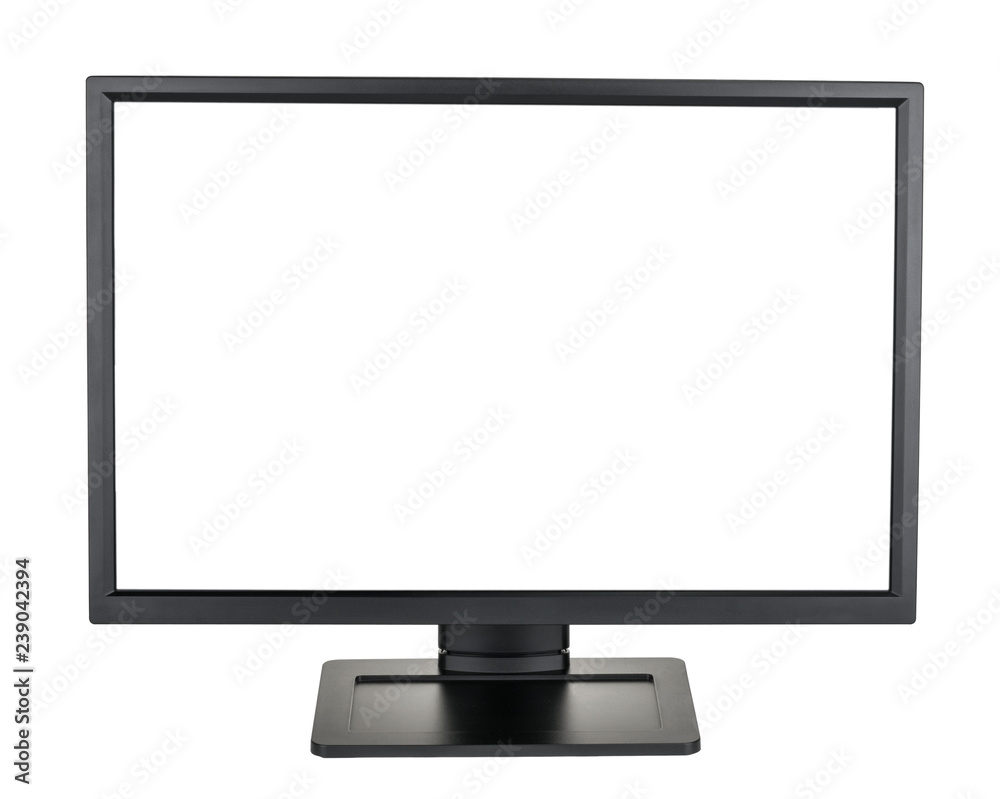 Computer monitor display with blank screen isolated clipping path Computer monitor display with blank screen isolated clipping path