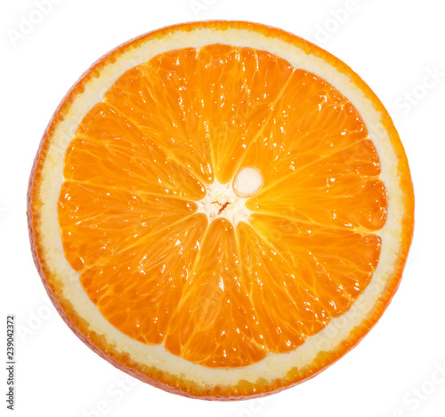 Orange slice white background clipping path