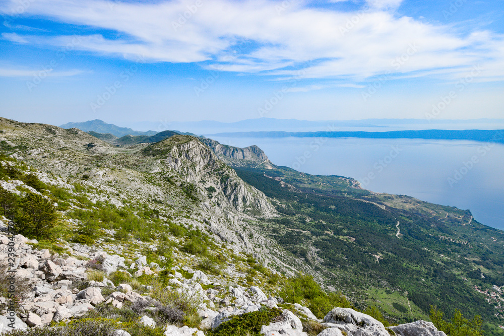 Biokovo  is the second-highest mountain range in Croatia, lalong the Dalmatian coast of the Adriatic Sea.