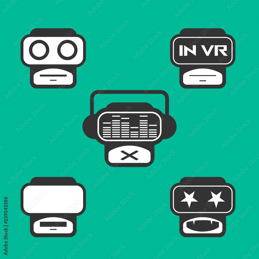 vr emoticons set. virtual reality emoji vr emoticons set. virtual reality emoji