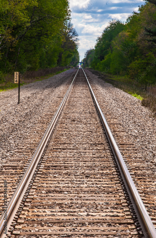 railroad tracks in perspective