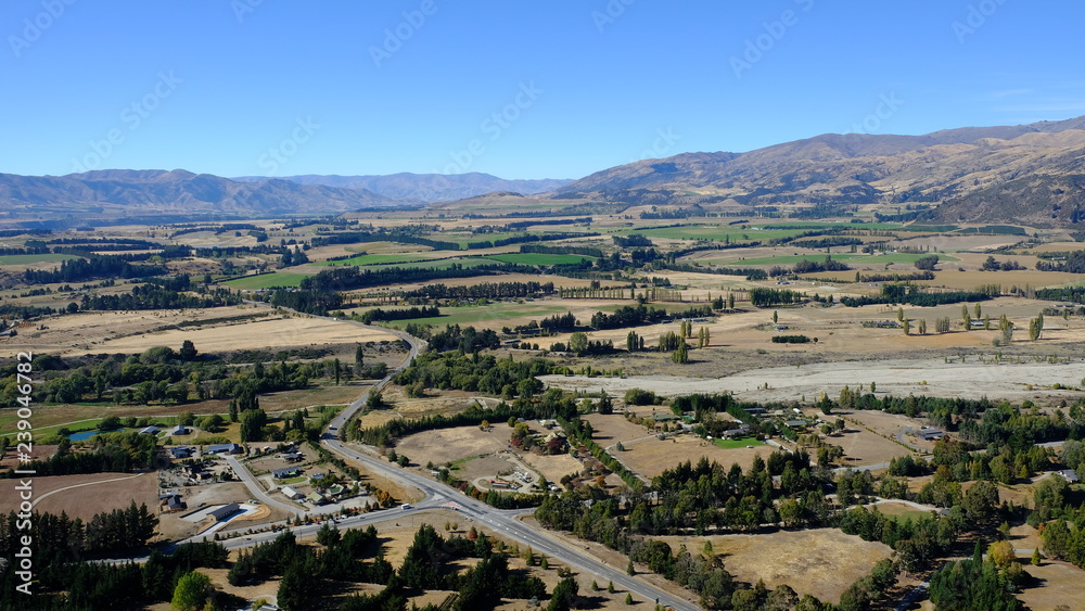 Wanaka farms and Lower Cardrona Valley, Wanaka, New Zealand