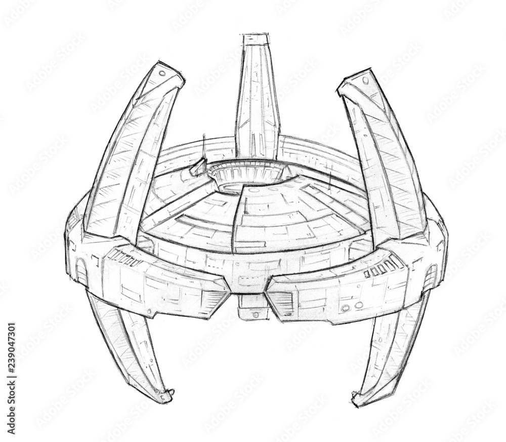 Pencil Concept Art Drawing Of Set Of Futuristic Spaceships Or Spacecrafts  Stock Illustration  Download Image Now  iStock
