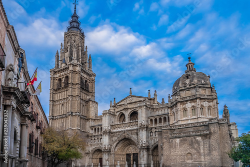 The Primate Cathedral of Saint Mary of Toledo, one of the three 13th-century High Gothic cathedrals in Spain and considered the magnum opus of the Spanish Gothic style