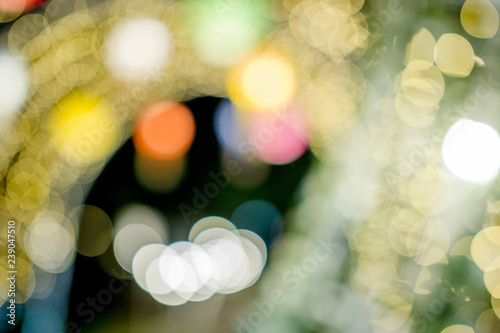 Colorful lights On New Year's Day, Bokeh circle lights, background image with copy space.