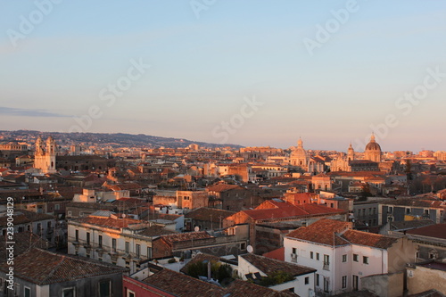 Rooftops of Catania at sunset