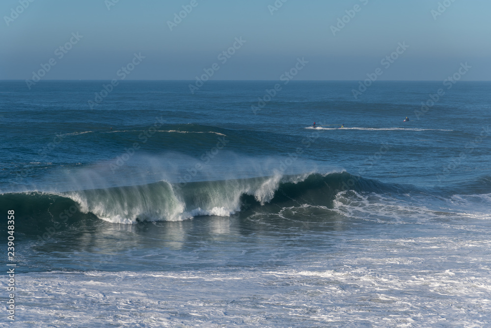 Big Atlanic waves at Nazare, Portugal.