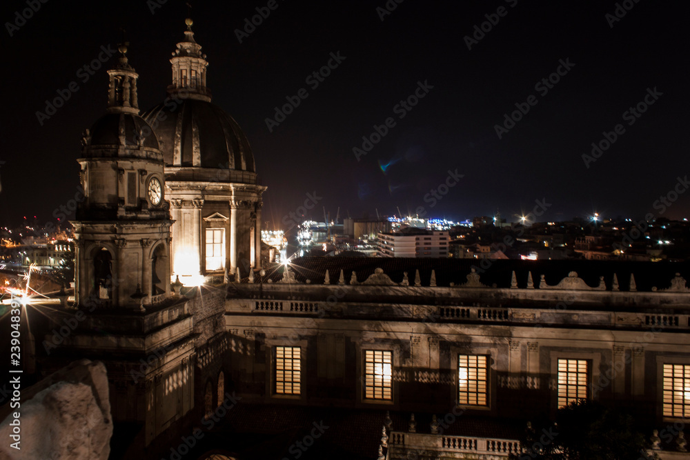 Rooftops of Catania at night