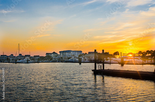 Sunset at the port