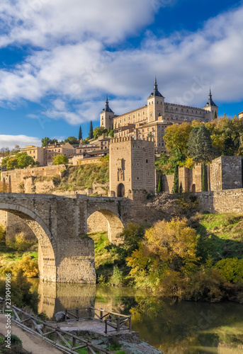 The Alcazar of Toledo from the Alcantara Bridge, Castile-La Mancha, Spain