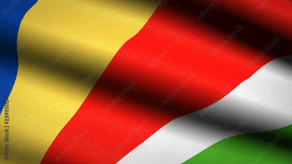 Seychelles Flag Waving Textile Textured Background. Seamless Loop Animation. Full Screen. Slow motion. 4K Video Seychelles Flag Waving Textile Textured Background. Seamless Loop Animation. Full Screen. Slow motion. 4K Video