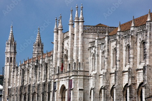 Jeronimos Monastery Facade with Spires, Lisbon, Portugal