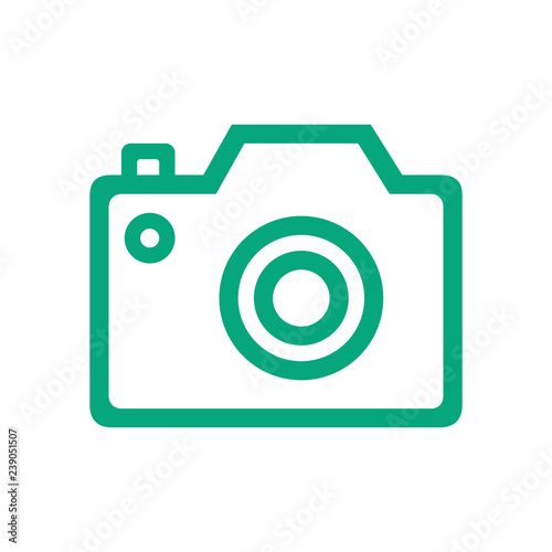Line icon camera isolated on white background. Vector illustration.