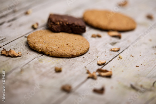 Fototapeta Naklejka Na Ścianę i Meble -  Cookies on a dark slate 