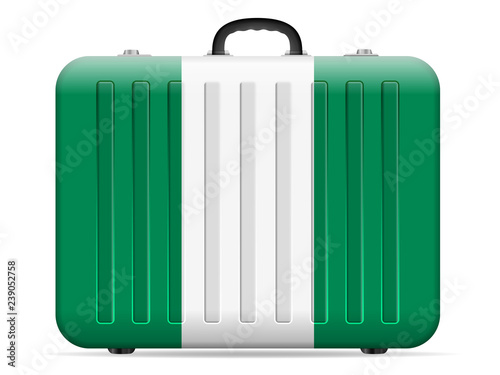 Nigeria flag travel suitcase