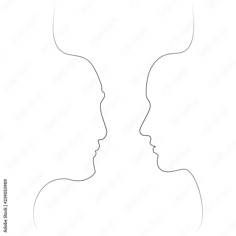 Abstract face one line Abstract face one line