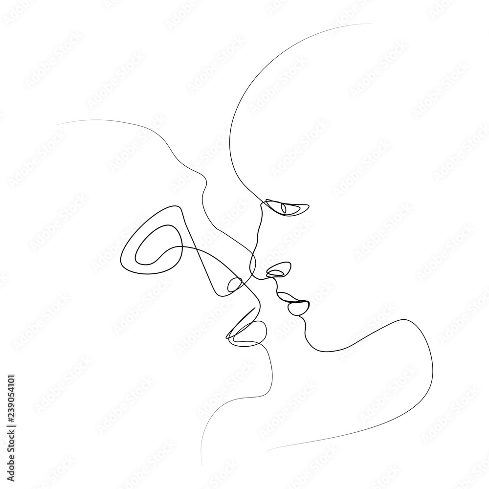 Abstract face one line