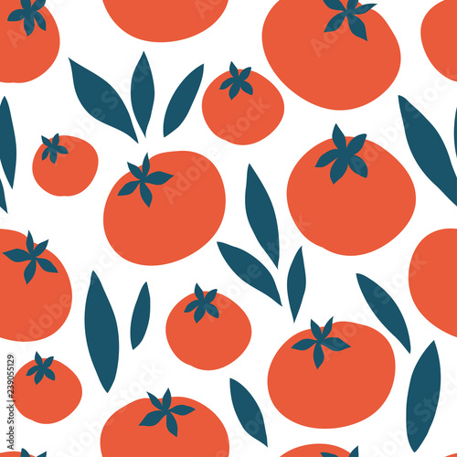 Tomato vector seamless pattern