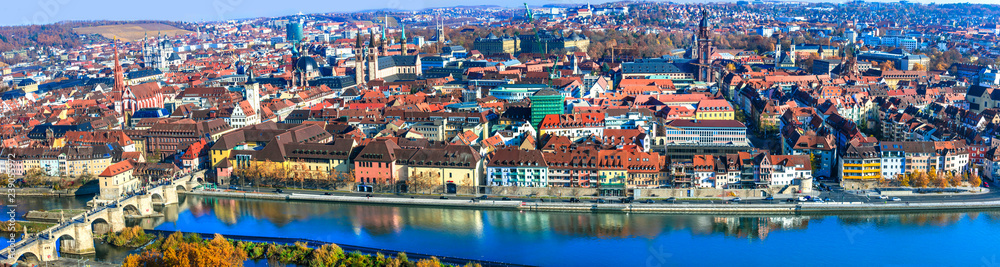 Obraz premium Landmarks of Germany - cityscape of medieval Wurzburg . Bavaria