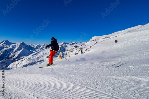 Skiing in the alps