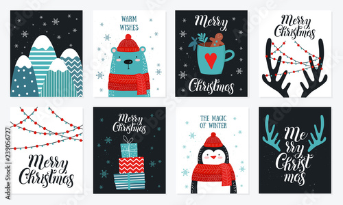Postcard collection with christmas stuff
