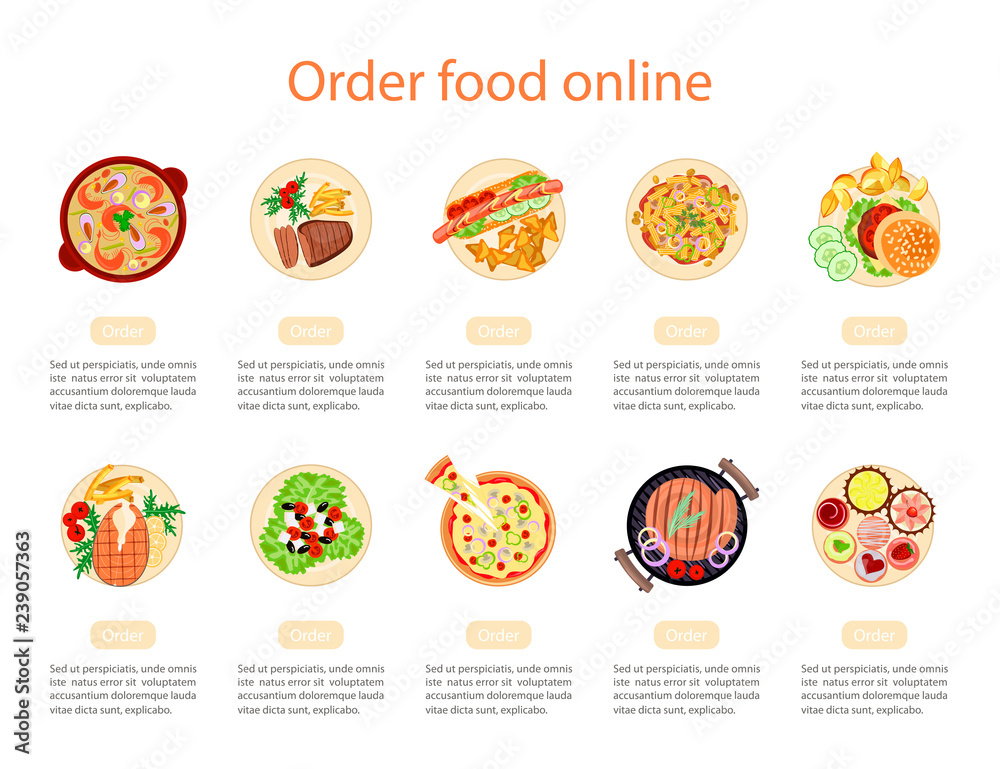Web banner design template for order food 
