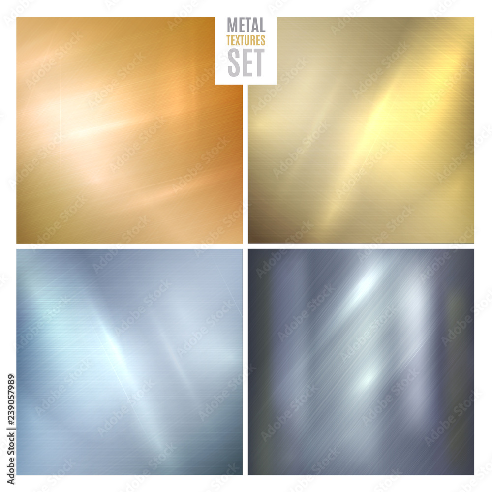 Brushed metal textures set