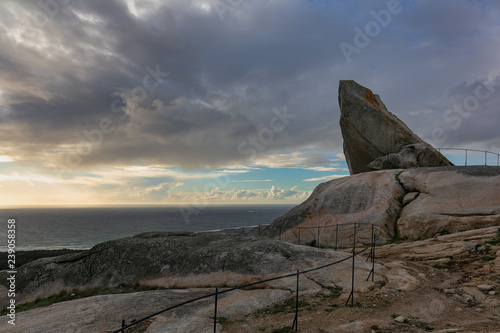 Pedra da Ra en monte Cidá, Riveira, Galicia photo