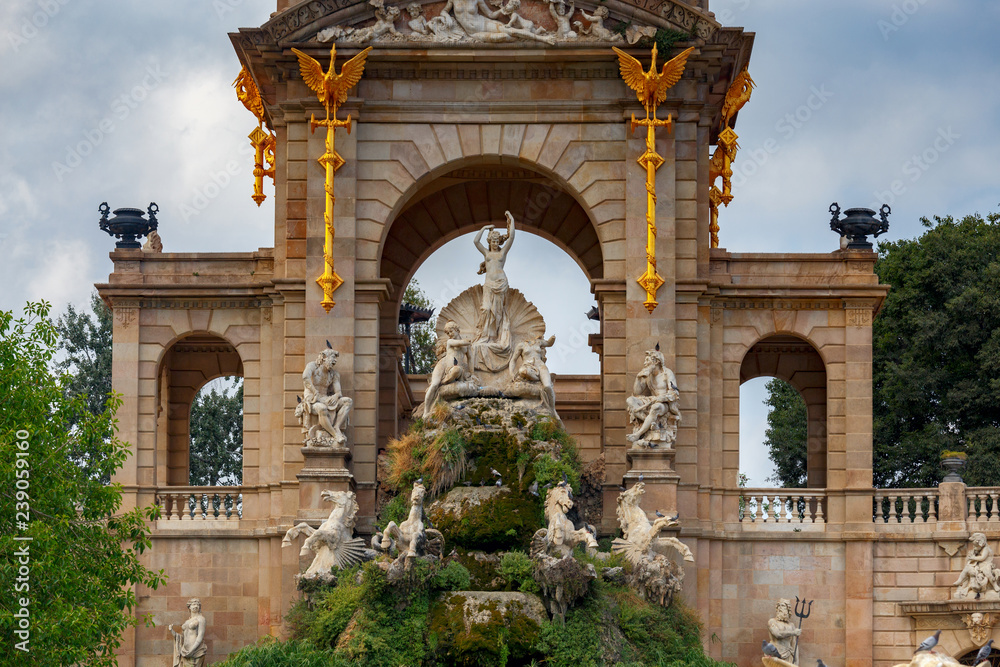 Barcelona. Fountain in park of the citadel.