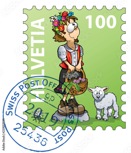 Swiss stamp collection: Heidi 