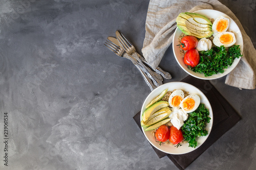 Breakfast quinoa bowls photo