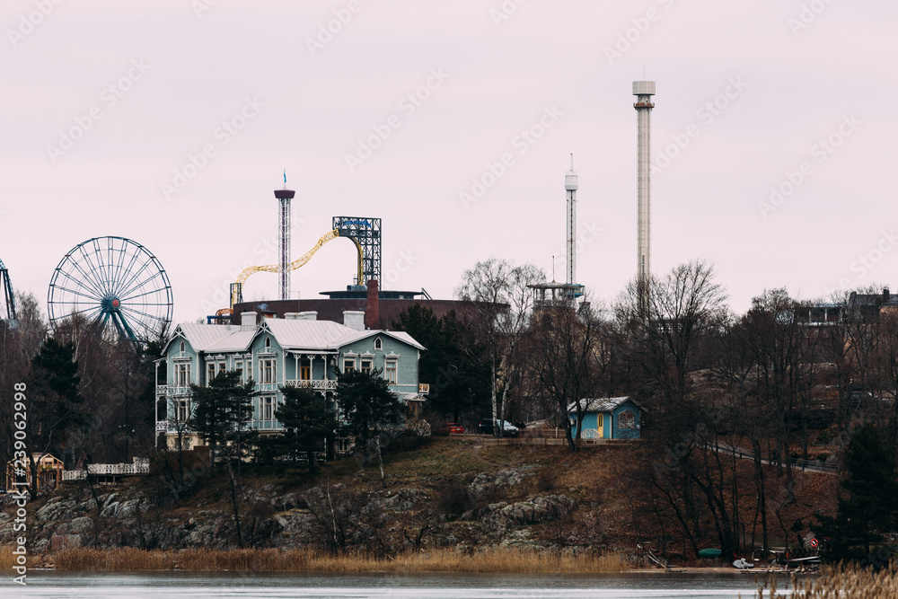 Obraz premium Helsinki, Finland - December 15, 2018: Helsinki cityscape