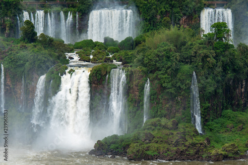 Cascade of Iguazu Falls  One of the New Seven Wonders of Nature  in Brazil and Argentina