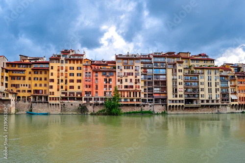 Houses overlooking Arno river, Florence, Italy