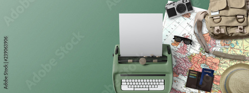trip cover with typewriter