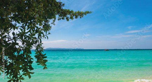 landscape of the beautiful tropical beaches for relaxing holidays for couples. © NONTANUN