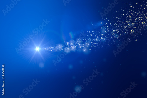Partikel, Bokeh, Hintergrund, Vorlage, Weihnachten, Blau